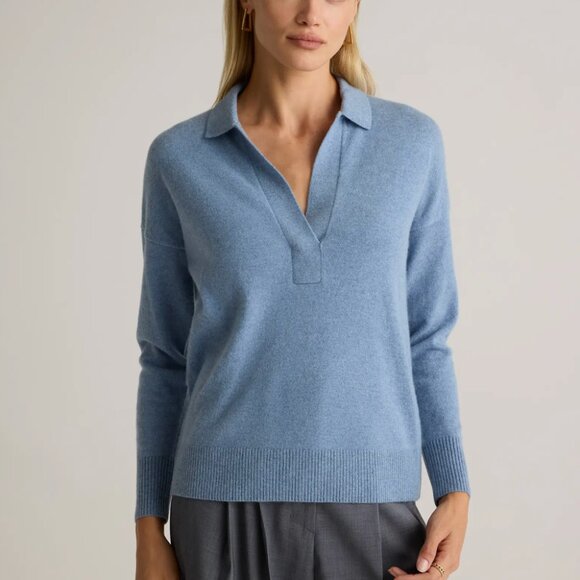 Quince  Mongolian Cashmere Polo Sweater - Picture 1 of 11
